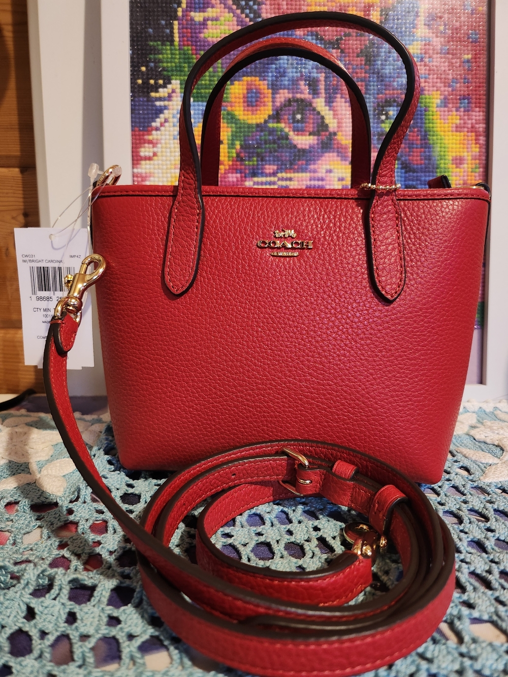 Coach City Mini Tote -Cardinal Red